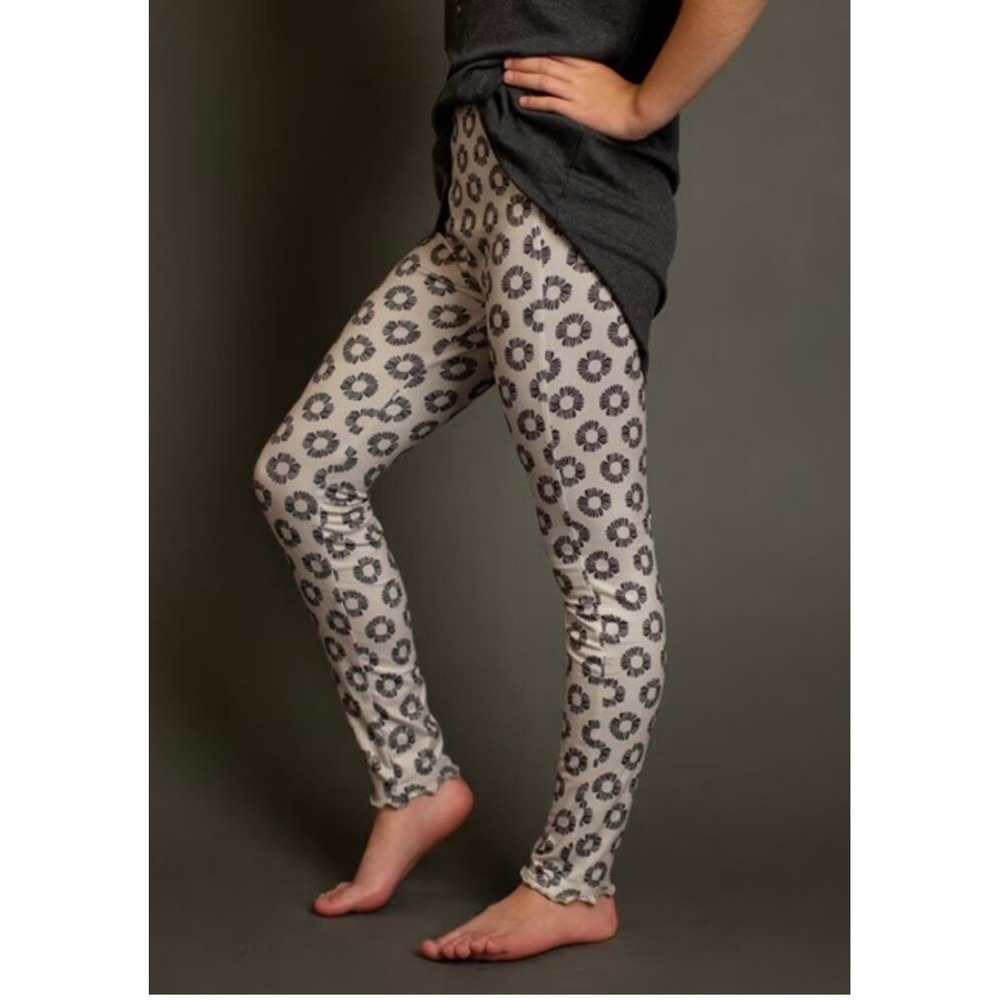 Mia Joy Joyfolie Girls Victoria Legging Burst Geo Tan Black Size 14 NWT